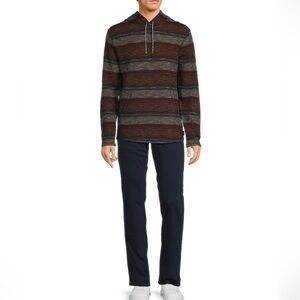 NWT ROWM Coastal Drifter Long Sleeve Textured Striped Hoodie size LT